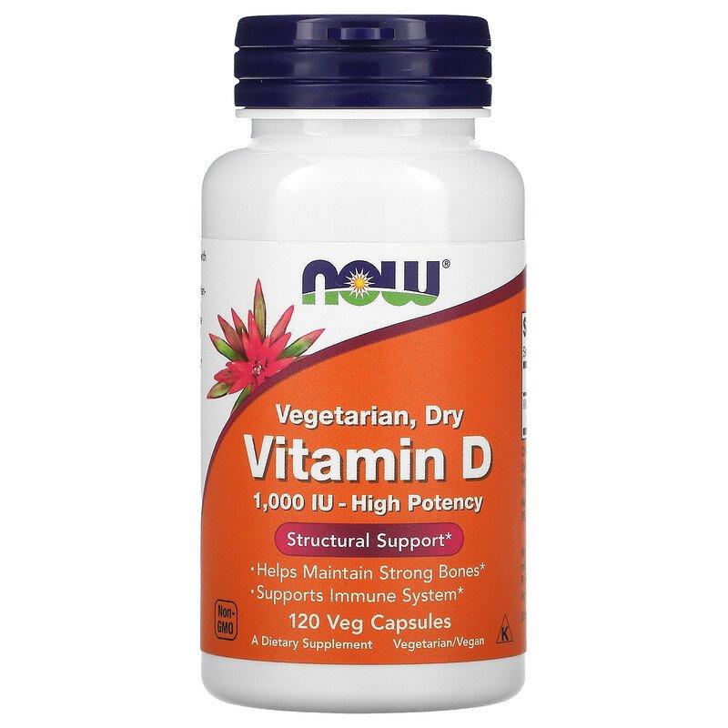 Vegetarian Dry Vitamin D 1,000 IU Now Foods 120 капсул, фото 1