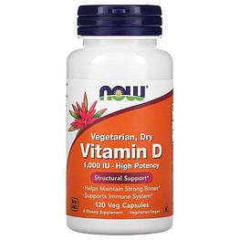 Vitamin D High Potency 1,000 IU Now Foods 120 капсул