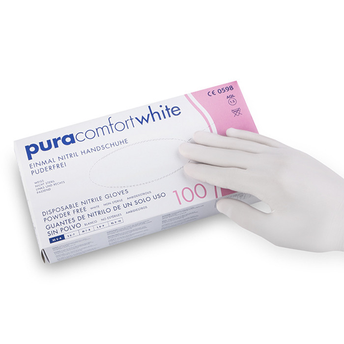 Рукавички нітрилові Pura Comfort white AMPri, фото 1
