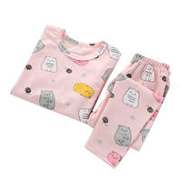 Детская пижама для девочки с принтом котиков 100 (2-3 года)