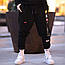 Чоловічі спортивні штани з наклейками (чорні) sKor22 молодіжні стильні дуже красиві штани, фото 4