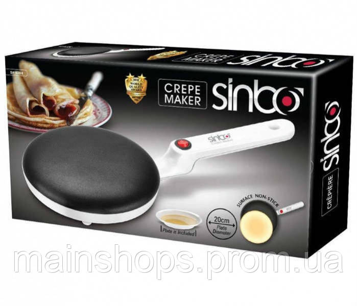 Электрическая блинница Crepe Maker Sinbo 650 Вт 20 см, сковородка для блинов, погружная электроблинница - фото 9 - id-p1520632934