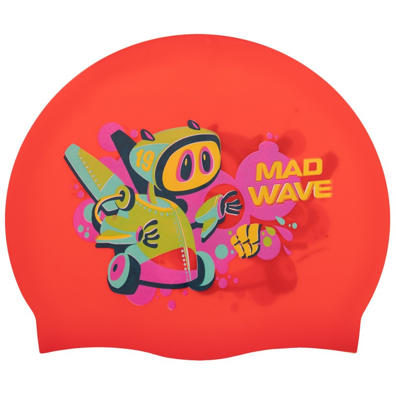 Дитяча шапочка для плавання силіконова MadWave Junior MAD BOT M057915 червоний