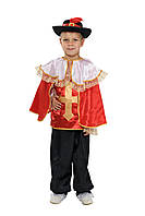 Карнавальный костюм МУШКЕТЕР на 5,6,7,8,9,10 лет (красный), детский маскарадный костюм ГВАРДЕЕЦ КАРДИНАЛА