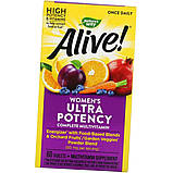 Мультивітаміни для жінок Nature's Way Alive! Women's Ultra Potency 60 таблеток, фото 3
