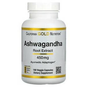 Ашваганда (Ashwagandha) California Gold Nutrition, 450 мг 180 капсул