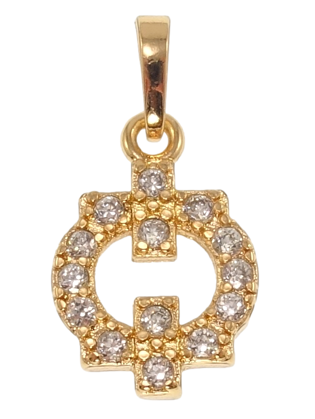 Кулон Xuping Позолота 18K "Декоративне колечко з інкрустацією цирконієм" для ланцюжка до 5мм