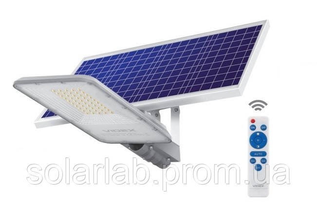 LED Лед уличный фонарь автономный VIDEX 30W 5000K на солнечной батарее