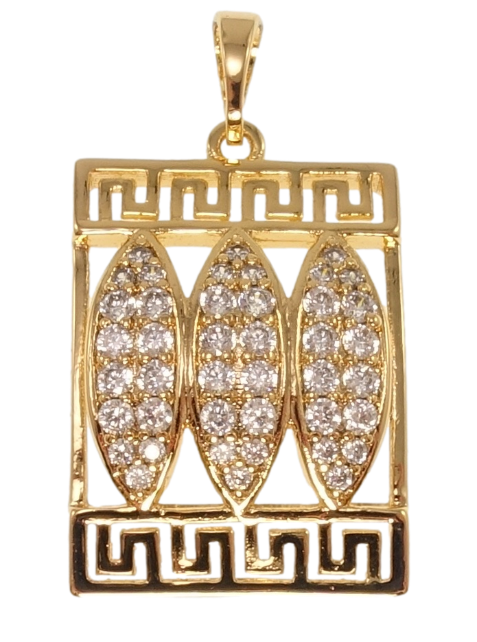 Кулон Xuping Позолота 18K "Меандровий орнамент з цирконієм" для ланцюжка до 5мм