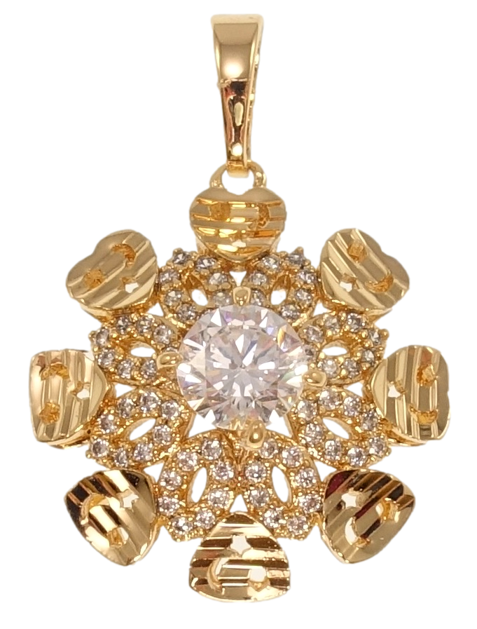 Кулон Xuping Позолота 18K "Декоративна квітка з цирконієм" для ланцюжка до 5мм
