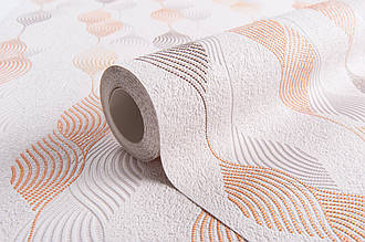 Шпалери в залу вінілові на паперовій основі Vinil LS Музика Декор бежево помаранчевий ВКV 2-1227 (0,53х10.05 м)