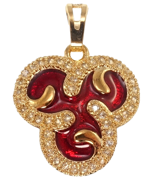 Кулон Xuping Позолота 18K "Інкрустація цирконієм та фарбування червоною емаллю" для ланцюжка до 5мм