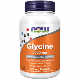 Гліцин (Glycine) 1000 мг Now Foods 100 вегетаріанських капсул