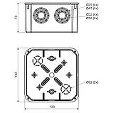 Коробка розподільна з кришкою 132х132х72мм ПВХ сіра Копос KO 125_KA, фото 2