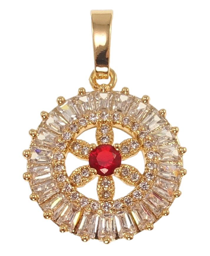 Кулон Xuping Позолота 18K "Інкрустація цирконієм та червоним фіанітом" для ланцюжка до 6мм