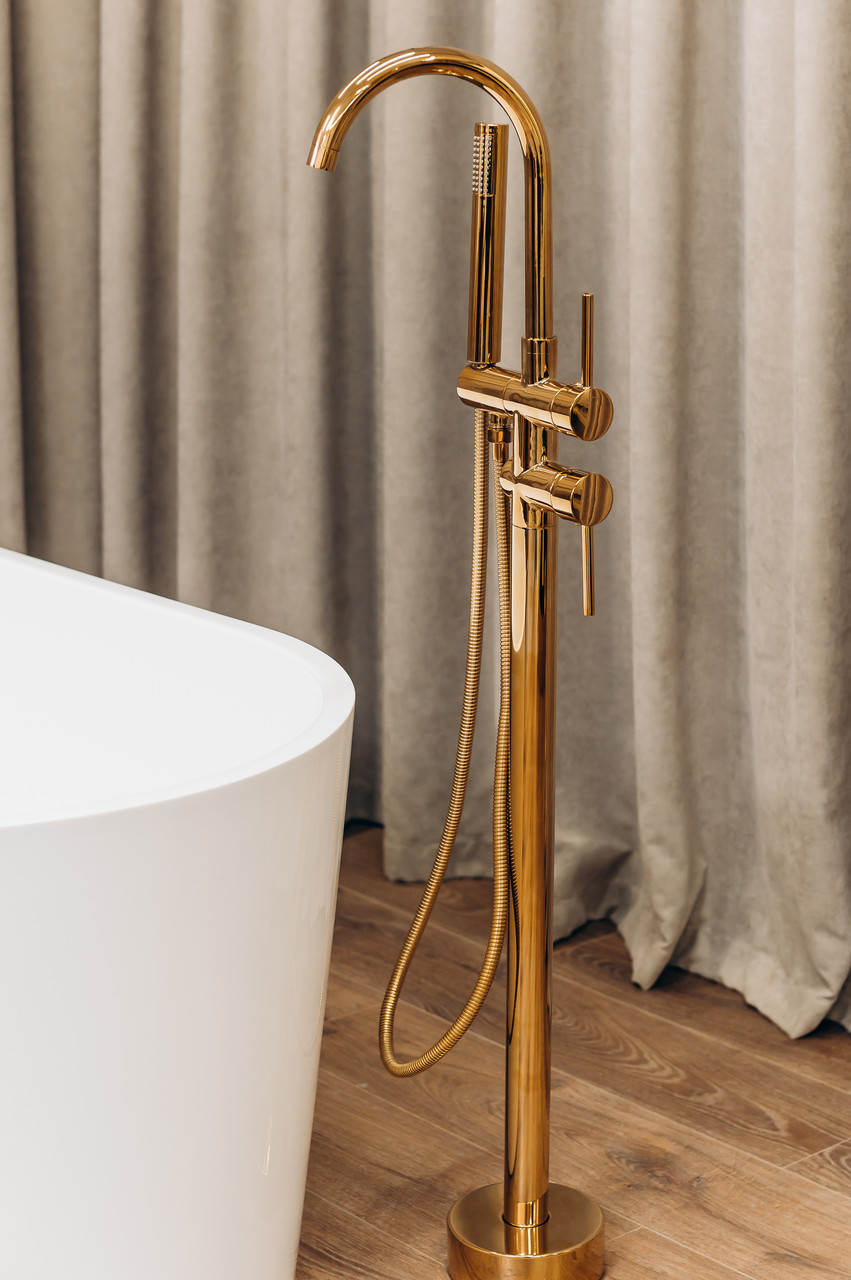 Змішувач Brone Fantasia Neo BRIGHT GOLD Кран Змішувач для Ванни Окремостоячий БРОНЕ