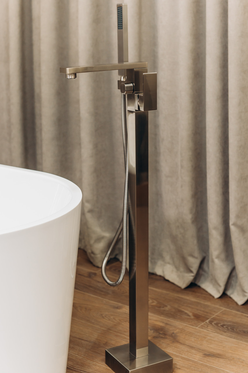 Кран Змішувач для Ванни Окремостоячий Brone Marino BRUSHED NICKEL Змішувач БРОНЕ