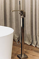 Кран Змішувач для Ванни Окремостоячий Brone Marino BRUSHED NICKEL Змішувач БРОНЕ, фото 3