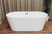 Ванна Отдельно Стоящая из Акрила BRONE Bianco White Акриловая Овальная Ванна БРОНЕ 160*80*58cm, фото 3