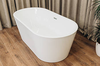 Ванна Отдельно Стоящая из Акрила BRONE Bianco White Акриловая Овальная Ванна БРОНЕ 160*80*58cm