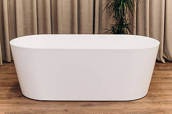 Ванна Окремо Стояча з Акрилу BRONE Liberta White Акрилова Кругла Ванна БРОНЕ 150*75*58cm