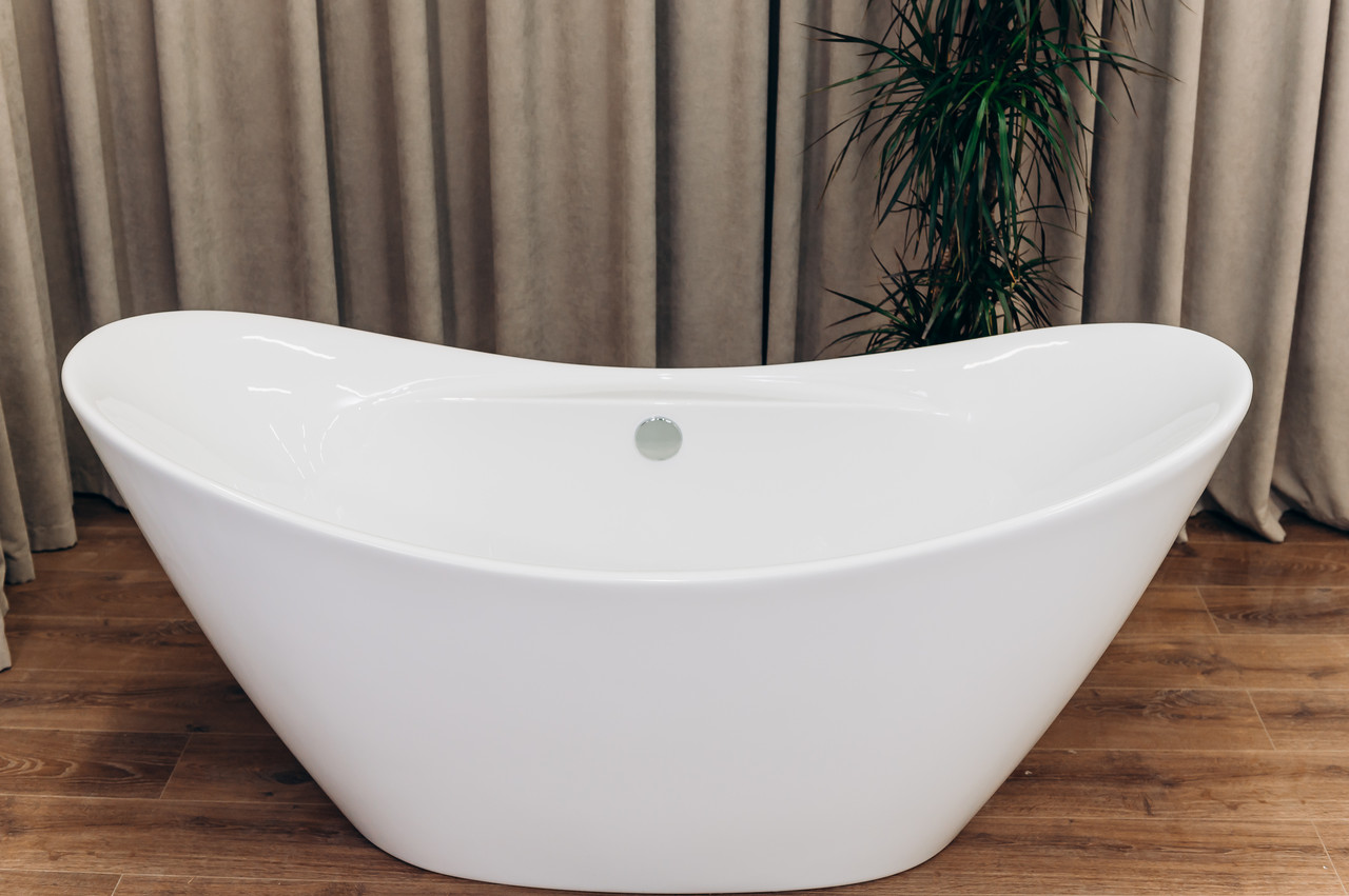 Ванна Окремо Стояча з Акрилу BRONE Familia White Акрилова Кругла Ванна БРОНЕ 170*77*75cm, фото 1