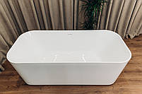 Ванна Окремо Стояча з Акрилу BRONE Superiore White Акрилова Прямокутна Ванна БРОНЕ 175*80*65cm, фото 4