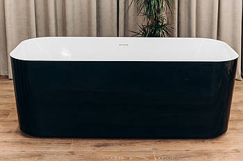 Ванна Окремо Стояча з Акрилу BRONE Superiore BLACK Акрилова Прямокутна Ванна БРОНЕ 175*80*65cm