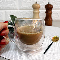 Набір чайних чашок з подвійними стінками 300 мл 2 шт Ardesto (AR2630GHN), чашки з подвійним дном, фото 5