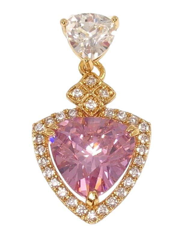 Кулон Xuping Позолота 18K "Рожевий фіаніт з цирконієм" для ланцюжка до 3мм.