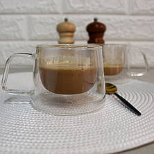 Набір конусних чашок з подвійними стінками 200 мл 2 шт Ardesto, чашки з подвійним дном, фото 2