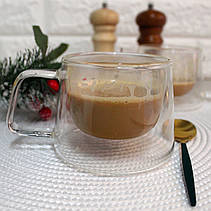 Набір конусних чашок з подвійними стінками 200 мл 2 шт Ardesto, чашки з подвійним дном, фото 4