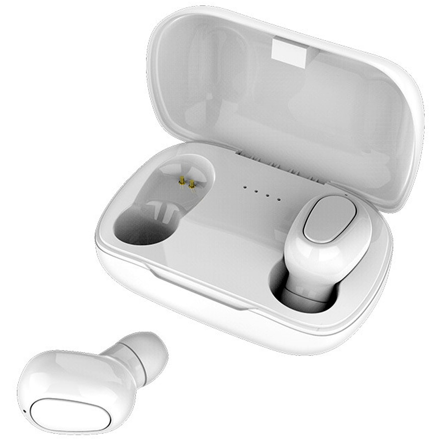 Бездротові навушники з мікрофоном bluetooth навушники в кейсі TWS L21 Білий