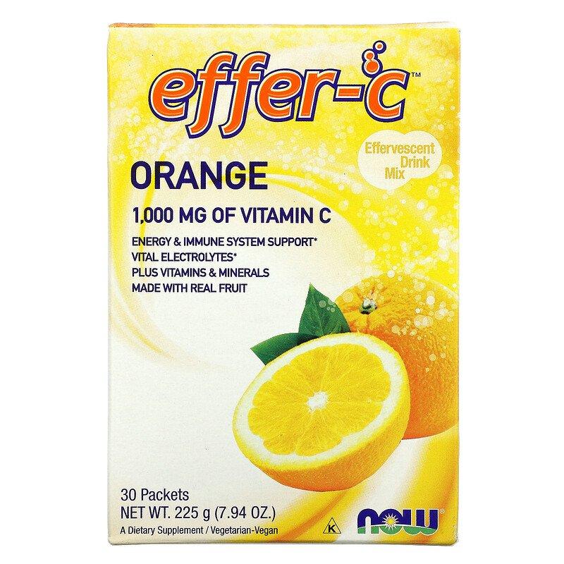 Effer-C Effervescent Drink Mix Now Foods 30 пакетиків, фото 1
