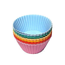 Набір силіконових форм для кексів і маффінів Empire класика різнокольорові 12 шт