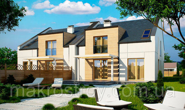 S13. Проект двоповерхових будинків для симетричної забудови, фото 1