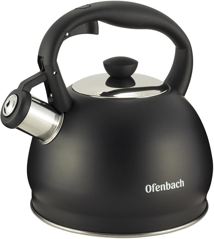 Чайник Ofenbach Magic Kettle 2л 7travз нержавіючої сталі зі свистком, чорний матовий