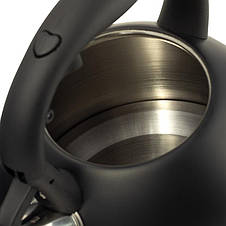 Чайник Ofenbach Magic Kettle 2л 7travз нержавіючої сталі зі свистком, чорний матовий, фото 4