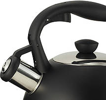 Чайник Ofenbach Magic Kettle 2л 7travз нержавіючої сталі зі свистком, чорний матовий, фото 5