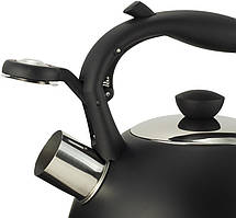 Чайник Ofenbach Magic Kettle 2л 7travз нержавіючої сталі зі свистком, чорний матовий, фото 6