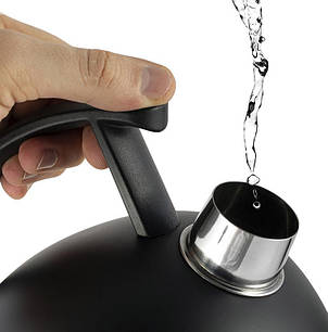 Чайник Ofenbach Magic Kettle 1.5л 7travз нержавіючої сталі зі свистком, чорний матовий, фото 3