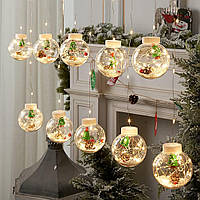 Гирлянда новогодняя шары Xmas Copper curtain ball lamp 3 200L W-1 Белое свечение