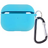Чохол для AirPods Pro Silicone case Microfiber (з мікрофіброю) light blue, фото 3