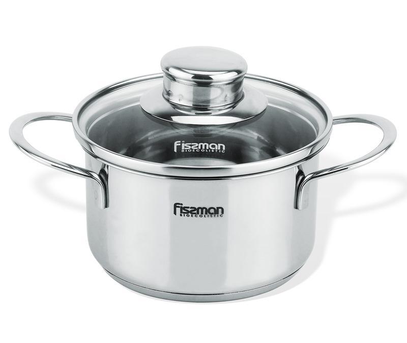 Каструля Fissman BAMBINO 1100мл 7trav7trav зі скляною кришкою