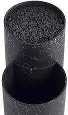 Підставка-колода Ofenbach Black Marble для кухонних ножів і ножиць 20х12х22.5см, подвійна кругла, фото 6