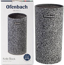Підставка-колода Ofenbach Grey Marble для кухонних ножів 11х11х22 см, кругла, фото 6