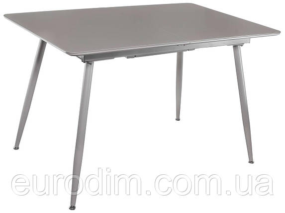 Стол обеденный раскладной стеклянный с МДФ серо-бежевый сатин DAOSUN DT 859 new, фото 1