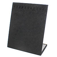 Стійка планшет із гачками під браслети, ланцюжки 26х21х11 і 11 гачків чорний оксамит