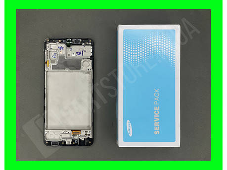 Дисплей Samsung M325 Black M32 2021 (GH82-25981A) сервісний оригінал в зборі з рамкою, фото 2