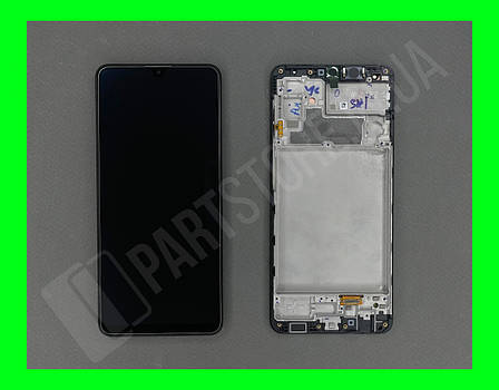 Дисплей Samsung M325 Black M32 2021 (GH82-25981A) сервісний оригінал в зборі з рамкою, фото 2
